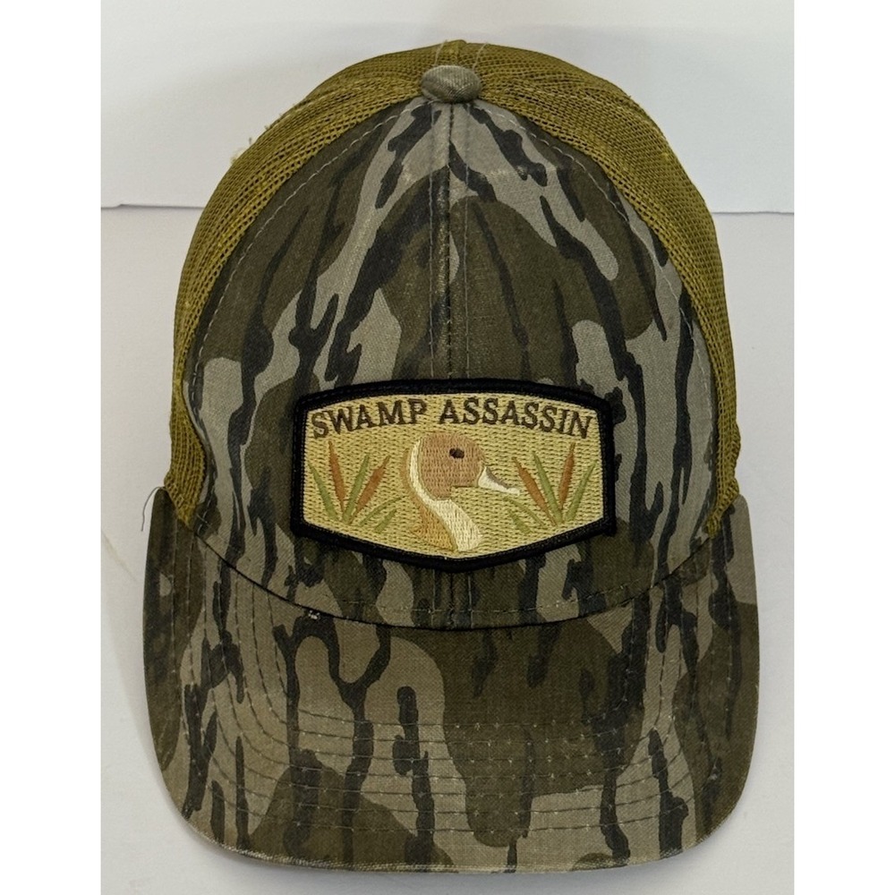 Swamp Assassin Snapback Cap Baseball Trucker Hat Brown Camouflage Duck Hunting